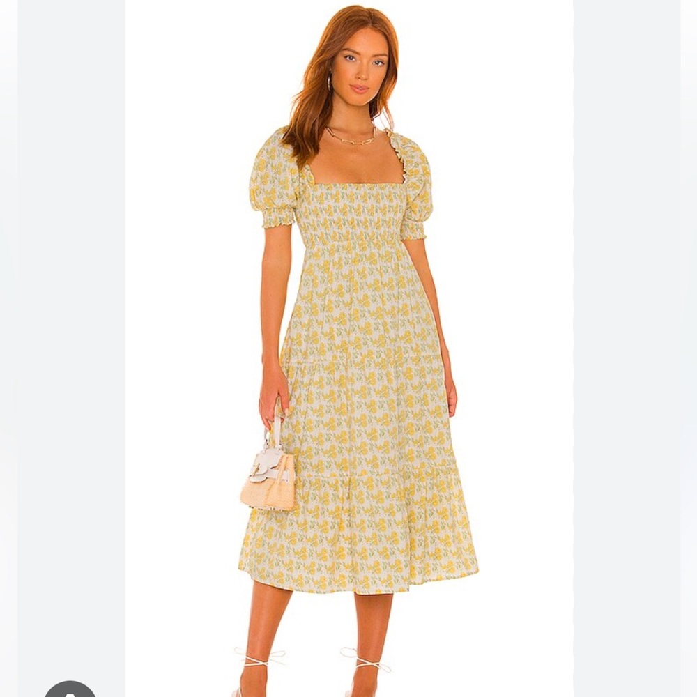 Faithfull the Brand Luisa Midi Dress in Dahlee Floral Print